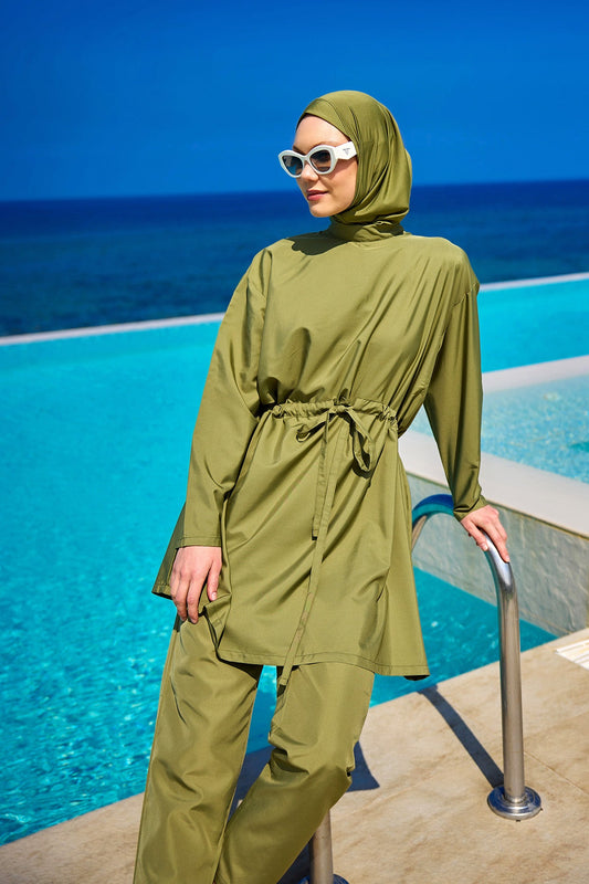 Andalus Full Coverage Burkini Set with Front Ruching A2502-5