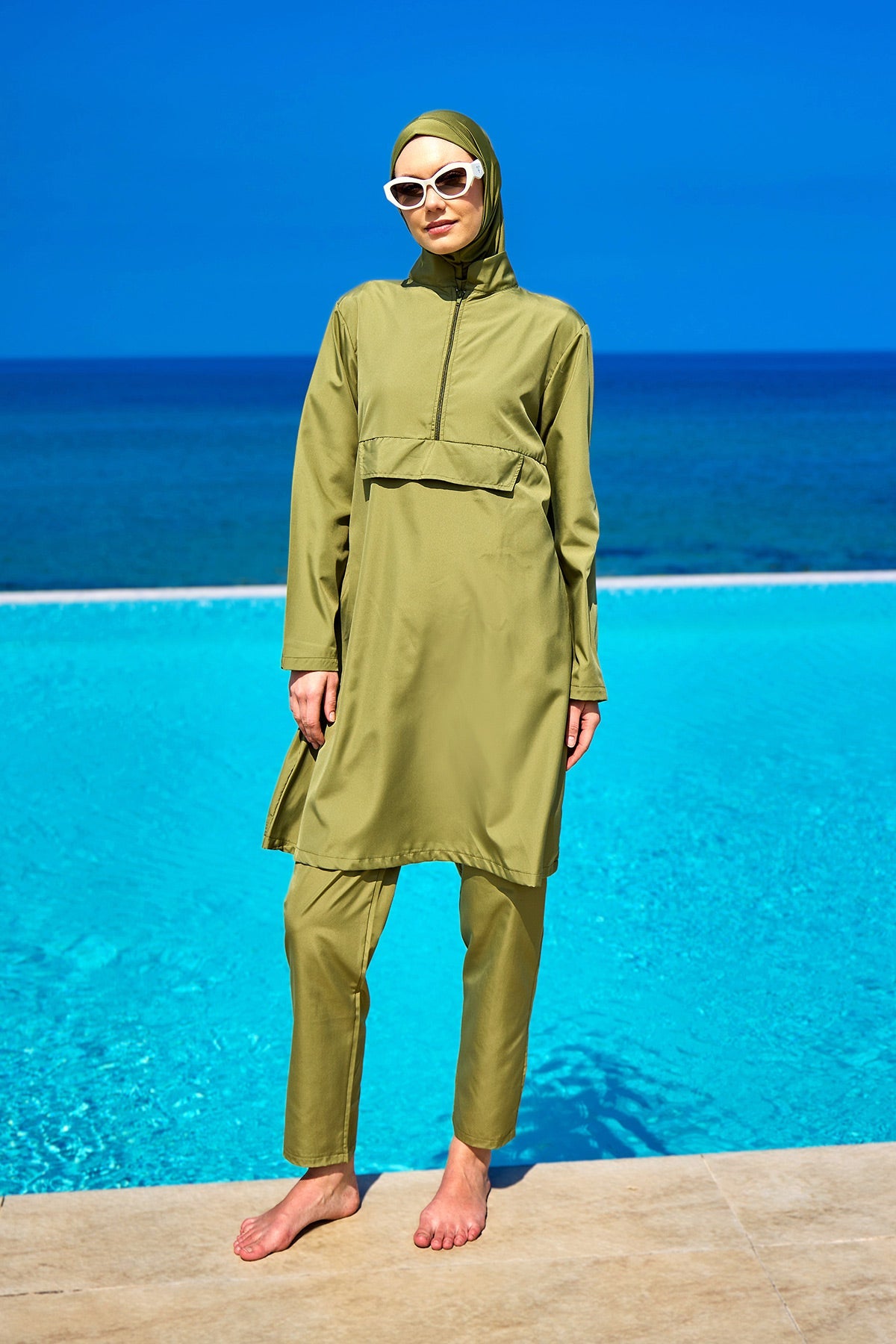 Andalus Black Full Coverage Burkini Set for Women A2503-5