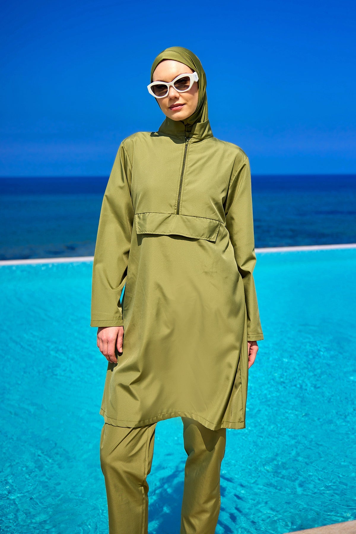 Andalus Black Full Coverage Burkini Set for Women A2503-5