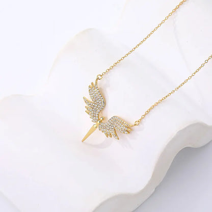 Celestial Guardian Wing Necklace | 18K Gold-Plated Sterling Silver