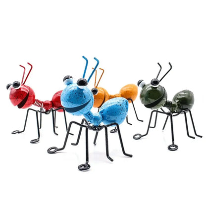 Metal Ants Garden Decoration, Fence Lawn Bedroom Living Room Hanging Wall Decoration, 3D Sculpture Ants Art Decoration Ornament