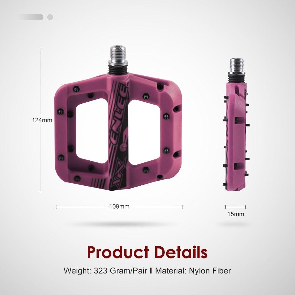 Anti-Vibration Mountain Bike Pedal Anti-Skid Lightweight Nylon Fiber Bicycle Pedal Board High-Strength Anti-Skid Bicycle Pedal New Nylon Fabric Anti Slip Durable Mountain Bike Flat Pedals