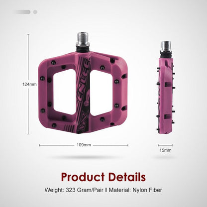 Anti-Vibration Mountain Bike Pedal Anti-Skid Lightweight Nylon Fiber Bicycle Pedal Board High-Strength Anti-Skid Bicycle Pedal New Nylon Fabric Anti Slip Durable Mountain Bike Flat Pedals