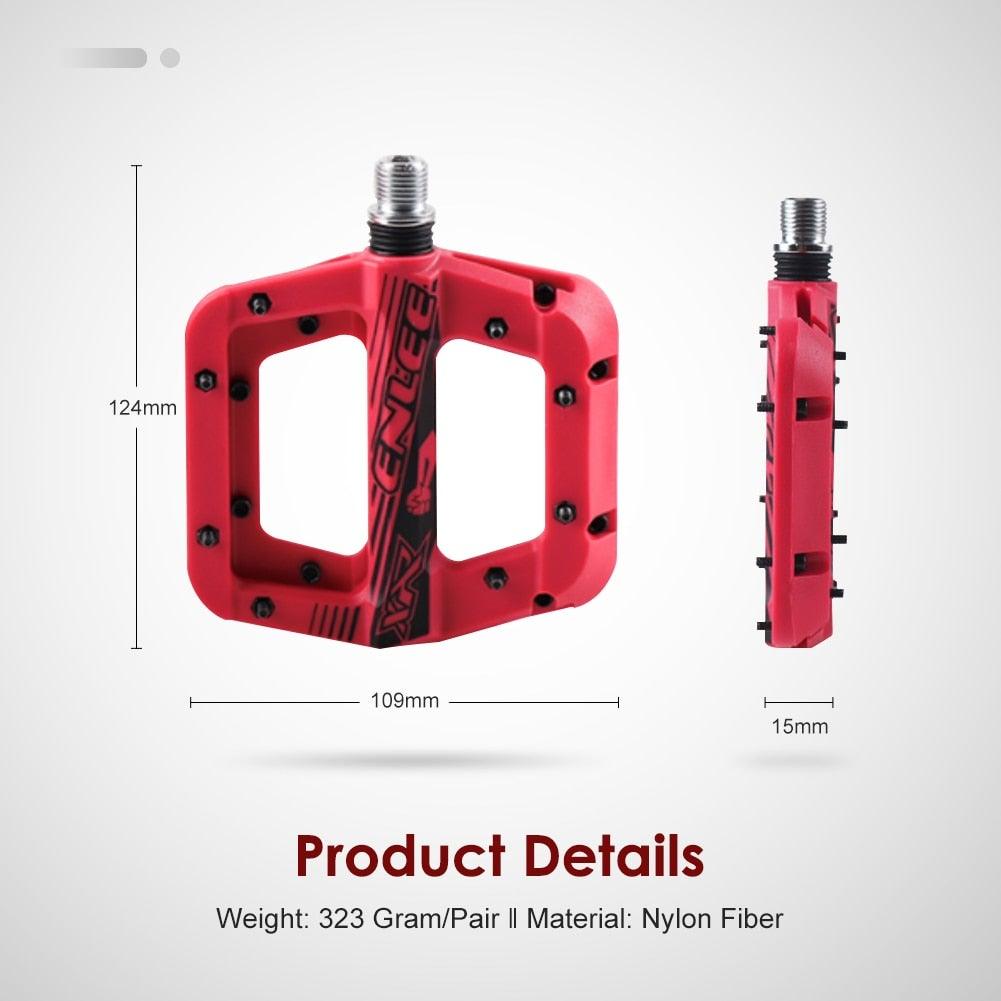 Anti-Vibration Mountain Bike Pedal Anti-Skid Lightweight Nylon Fiber Bicycle Pedal Board High-Strength Anti-Skid Bicycle Pedal New Nylon Fabric Anti Slip Durable Mountain Bike Flat Pedals