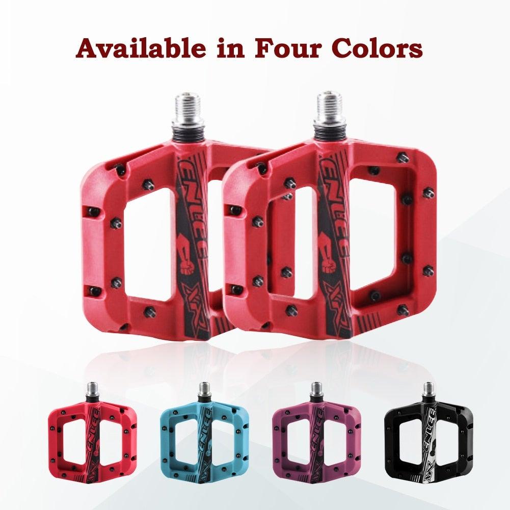 Anti-Vibration Mountain Bike Pedal Anti-Skid Lightweight Nylon Fiber Bicycle Pedal Board High-Strength Anti-Skid Bicycle Pedal New Nylon Fabric Anti Slip Durable Mountain Bike Flat Pedals