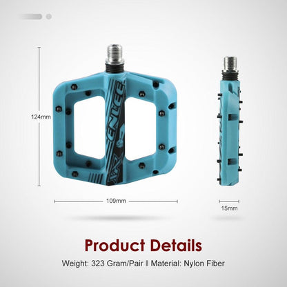 Anti-Vibration Mountain Bike Pedal Anti-Skid Lightweight Nylon Fiber Bicycle Pedal Board High-Strength Anti-Skid Bicycle Pedal New Nylon Fabric Anti Slip Durable Mountain Bike Flat Pedals