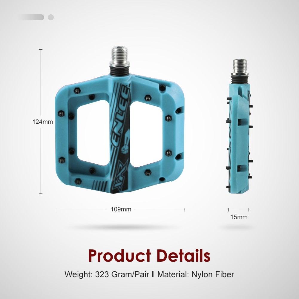 Anti-Vibration Mountain Bike Pedal Anti-Skid Lightweight Nylon Fiber Bicycle Pedal Board High-Strength Anti-Skid Bicycle Pedal New Nylon Fabric Anti Slip Durable Mountain Bike Flat Pedals