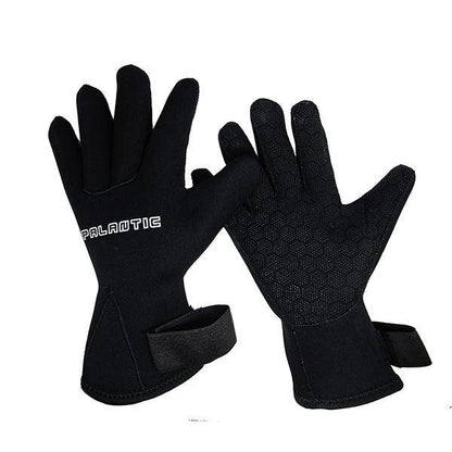 Spearfishing Palantic Black 3mm Neoprene Gloves Extra Warmth Titanium Coating