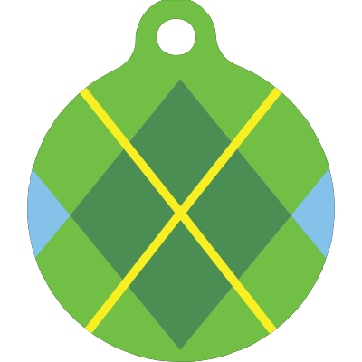 Lime Argyle HD Dog ID Tag