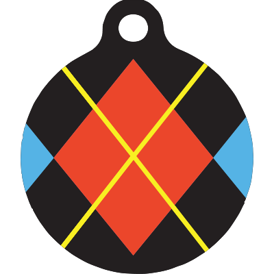 Red Argyle HD Dog ID Tag