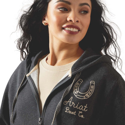 Ariat Womens Stitched Horseshoe Full Zip Hoodie
