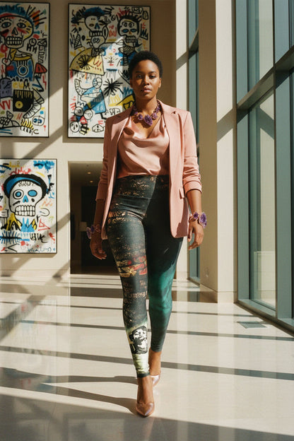 Girl Army Water Brushed Print High Waisted Leggings