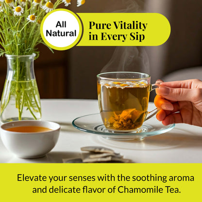 Akshit 75 Chamomile Tea Bags, Te de Manzanilla, - Pure Manzanilla Flowers, Caffeine Free