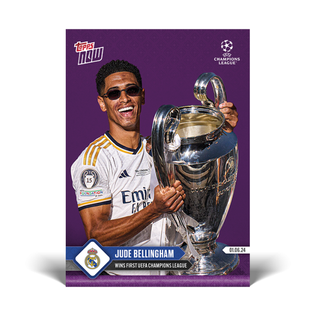 2024 Topps Now Jude Bellingham #139 Purple #/99 Soccer Card
