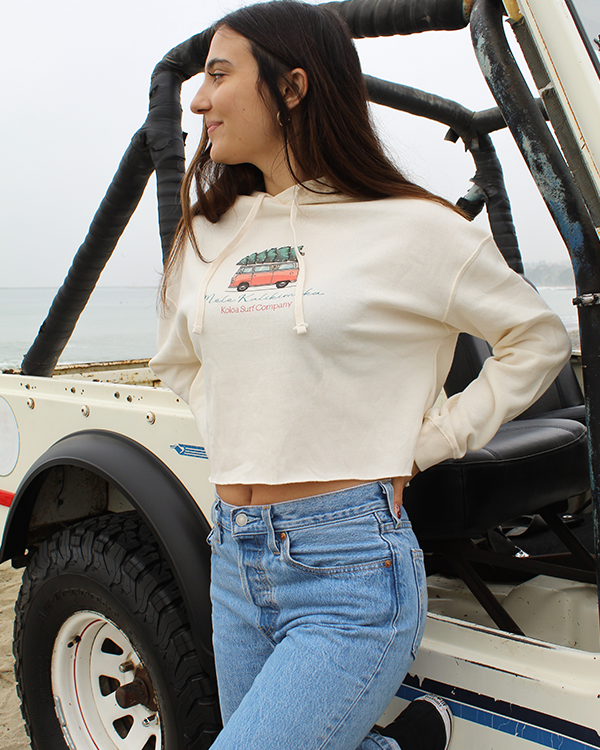 Koloa Christmas Van Cropped Hooded Sweatshirt