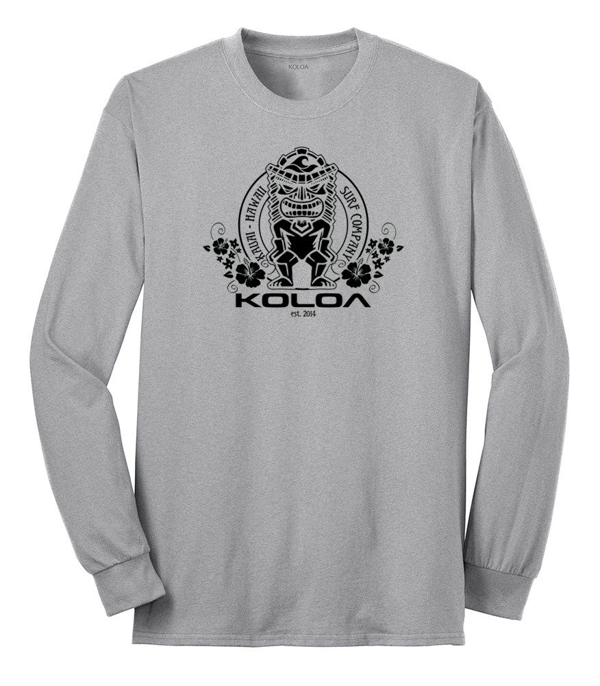 Koloa Tiki Flowers 50/50 Long Sleeve T-Shirts