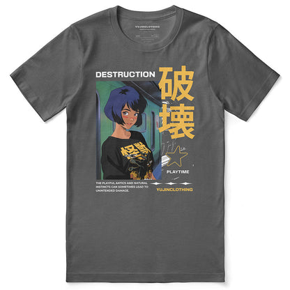 Cat Destroyer And Girl T-Shirt