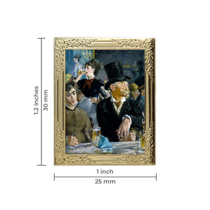 At the Café by Edouard Manet Art Frame Pin - Museum Souvenir Fine Art Lapel Pin