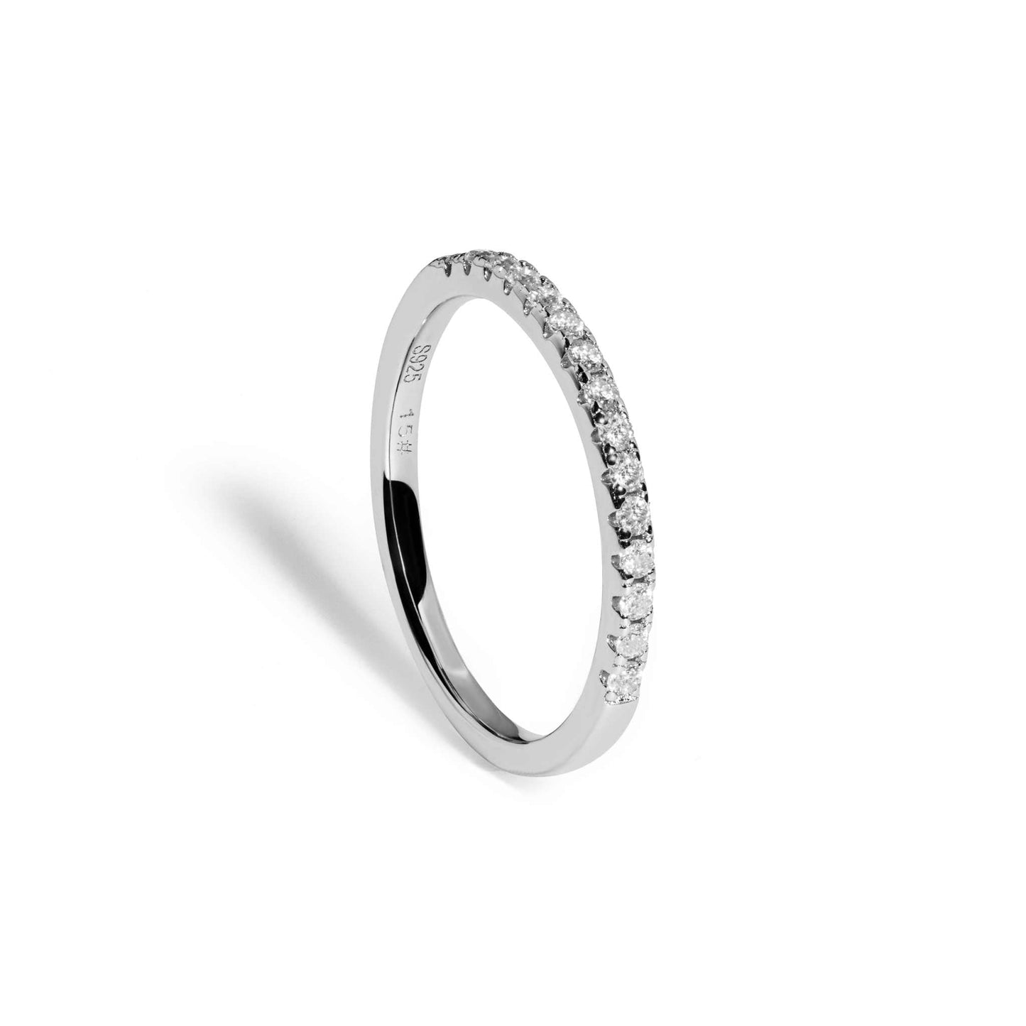 Aurora Half Eternity Ring Moissanite Real 925 Sterling Silver Wedding Band