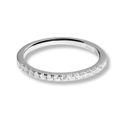 Aurora Half Eternity Ring Moissanite Real 925 Sterling Silver Wedding Band
