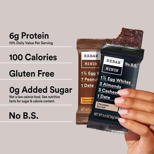 Rxbar Minis Protein Bars, Protein Snack, Snack Bars, Variety Pack, 7.3Oz Box (8 Bars)