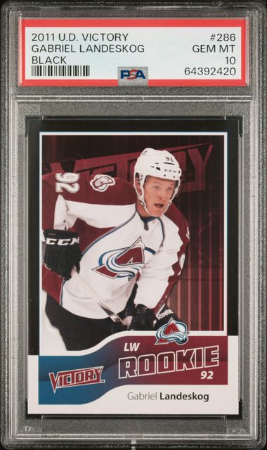 Graded 2011 UD Victory Gabriel Landeskog #286 Black Rookie RC Hockey Card PSA 10 Gem Mint