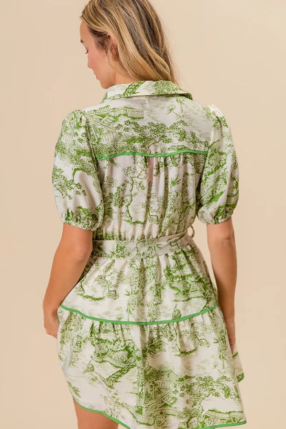 BiBi Woven Printed Tiered Dress