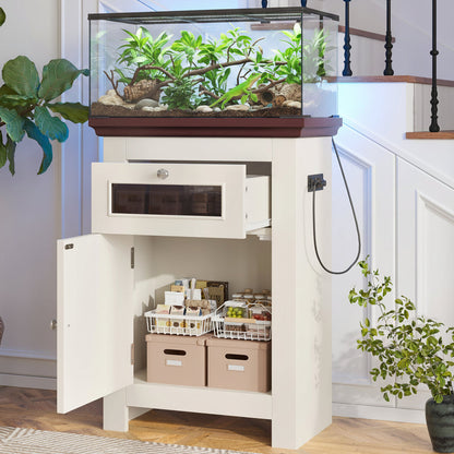 Terrarium Stand with Built-In Power Outlets