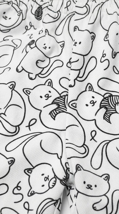 Playful Cat Mesh Shorts