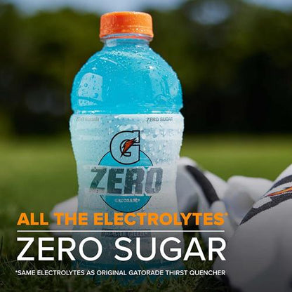 Gatorade Thirst Quencher Zero Sugar Sports Drink, Orange, 12Oz Bottles, 12 Pack, Electrolytes For Rehydration