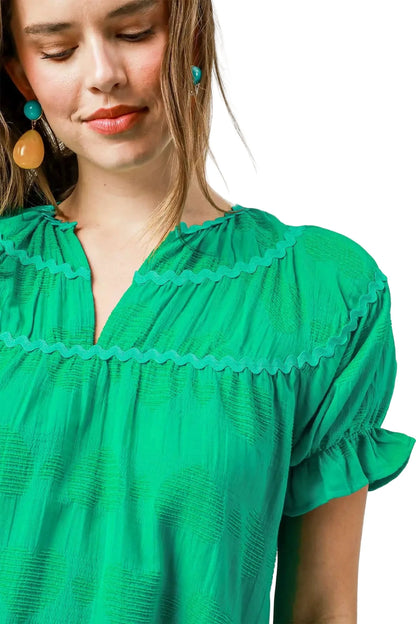 Heart Pattern Short Sleeve Ruffle Babydoll Dress