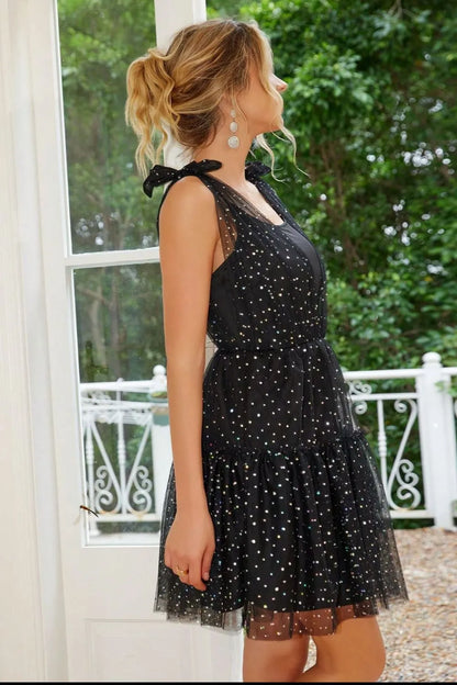 Tied Scoop Neck Mini Cami Dress