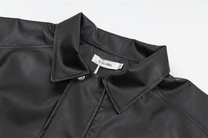 Oversized Punk Moto PU Leather Jacket - Vegan Biker Style