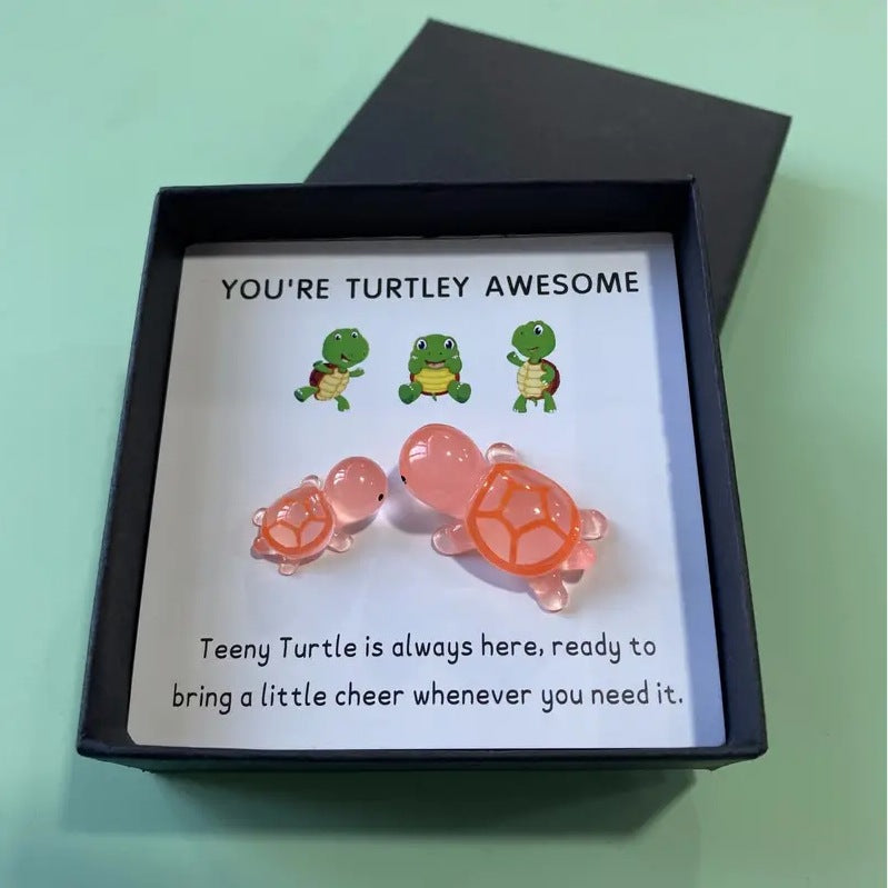 "You're Turtley Awesome" Mini Glass Turtle Keepsake Gift Set