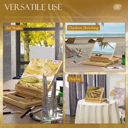 Vinsetto Portable Wooden Tabletop Easel Box