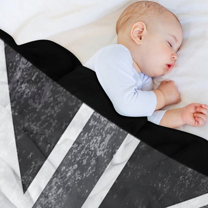 Union Jack Vintage Grayscale - United Kingdom Flag Throw Blanket