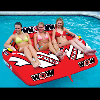 WOW Sports 3 Person Coupe Cockpit Towable Water Tube For Pool and Lake (15-1040)