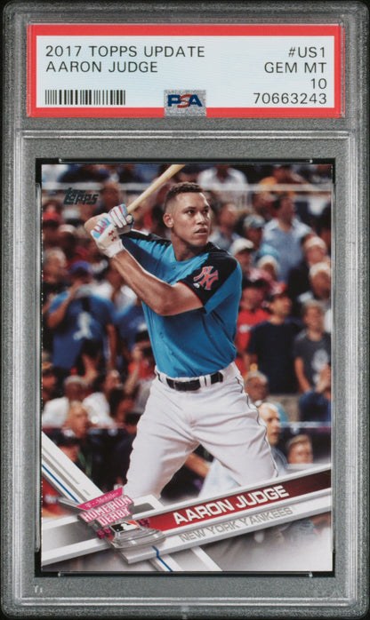 Graded 2017 Topps Update Aaron Judge #US1 Rookie RC Baseball Card PSA 10 Gem Mint