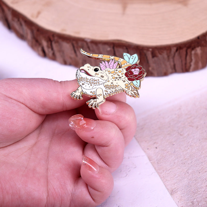 Botanical Bearded Dragon Enamel Pin