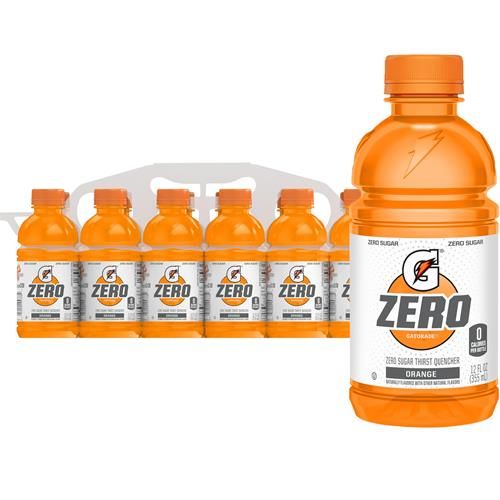 Gatorade Thirst Quencher Zero Sugar Sports Drink, Orange, 12Oz Bottles, 12 Pack, Electrolytes For Rehydration