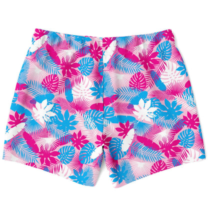 Rad Palm Neon Jungle Pink Men's Swim Trunks