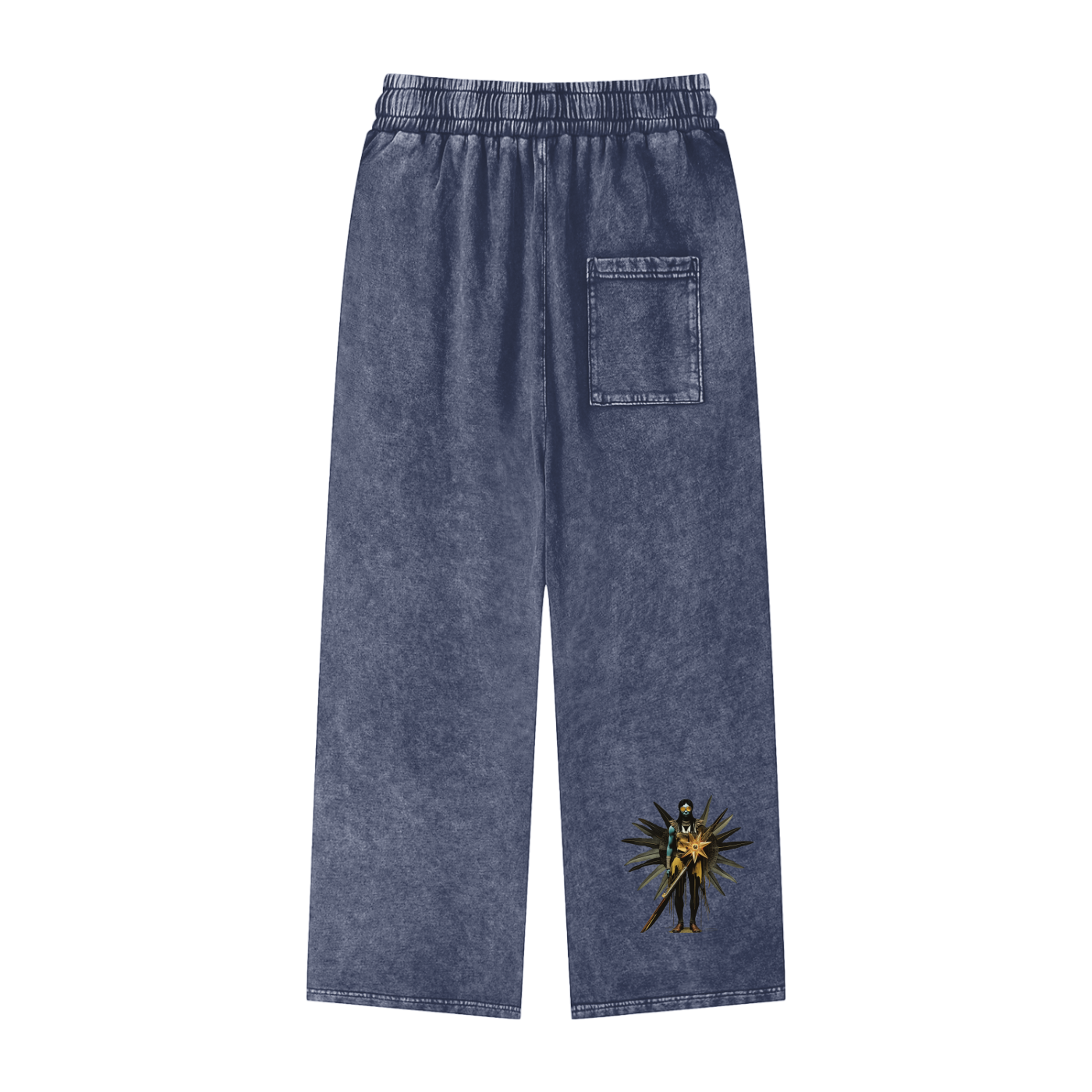 Amaru Khan Stars Acid Wash Straight Leg Pants
