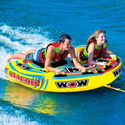 WOW Sports Macho 1-3 Person Towable Water Tube For Pool and Lake (16-1030)