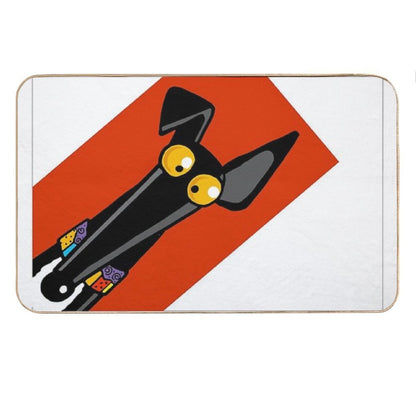 Greyhound Ears Big Red Bath Mat