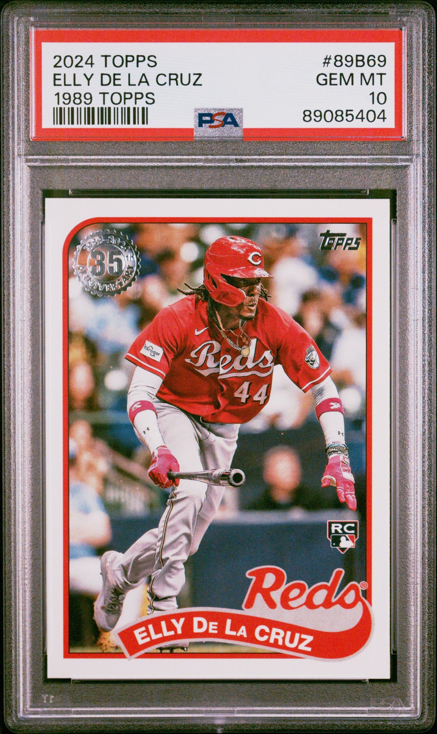 Graded 2024 Topps Elly De La Cruz #89B69 1989 Topps Rookie RC Baseball Card PSA 10 Gem Mint