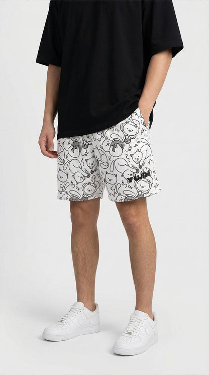 Playful Cat Mesh Shorts