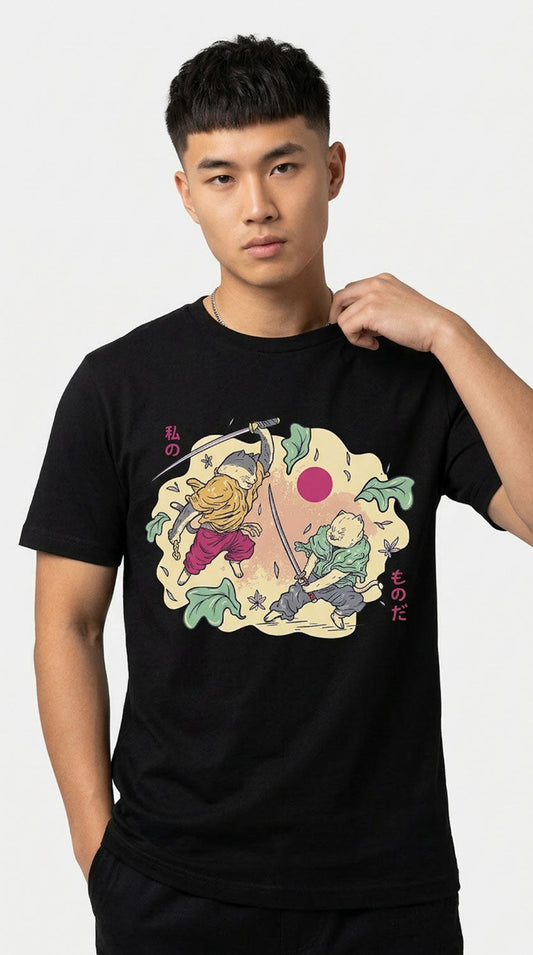 Samurai Cat Fight T-Shirt