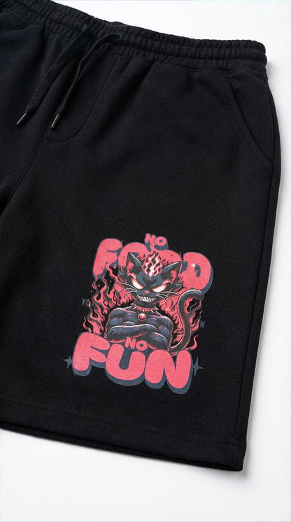 No Food No Fun Cat Shorts
