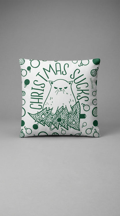 Christmas Sucks Cat Pillow