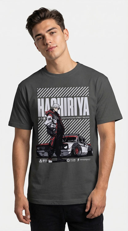 Hashiriya Oversized Faded Car T-Shirt